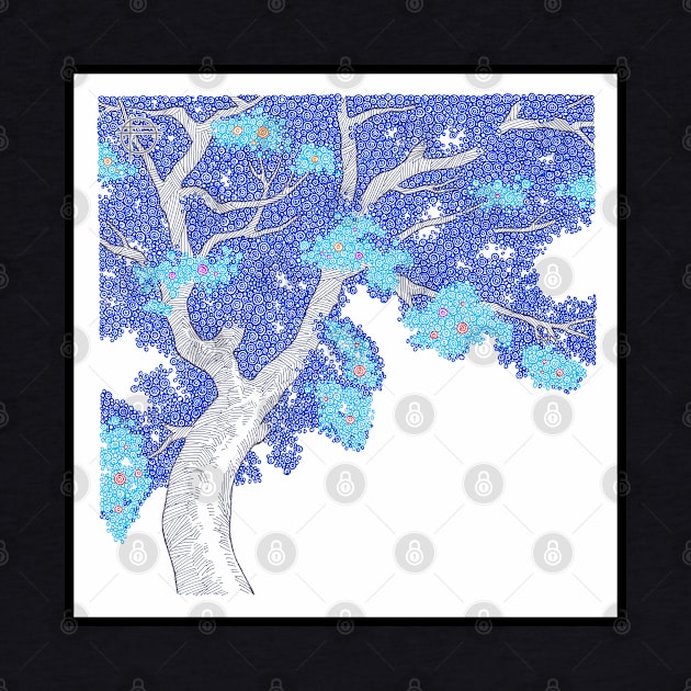 Blue Tree Circle Design by pbdotman